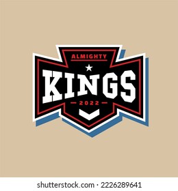 Vintage King Label With Medieval Modern Style Vector Design Inspiration