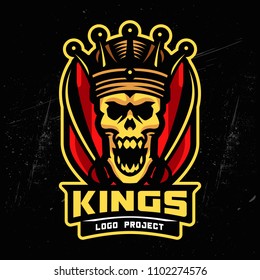 Vintage King Skull Esports Logo	