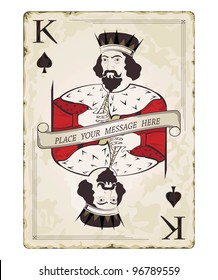 Vintage King Of Spades, Playing Card