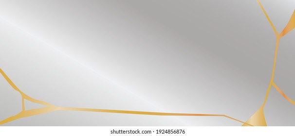 Vintage kintsugi template, copy space or place for text. Flat vector stock illustration. Pattern with mosaic kintsugi. Japanese traditional style. Blank template for copy space for design
