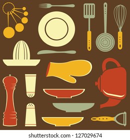 vintage Kitchen collection. Vector format