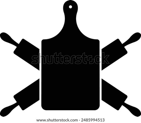 Vintage kitchen cutting board. Kitchen wall decor, sign, graphic design. Black cutting board, Simple Kitchenware, isolated on transparent background. Poster for kitchen design with cutting board.
