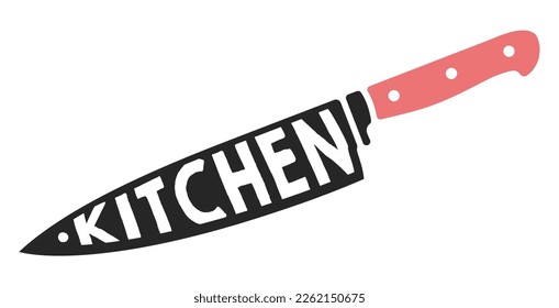 Tipografía vectorial de cuchillo de cocina vintage Objeto Ilustración