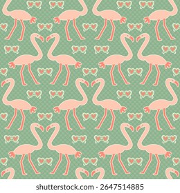 Vintage kitschy 1950 pastel sage flamingo verde amor coração óculos de sol