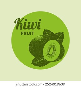 Vintage kiwi illustration, ideal for use in health food labels, it brings a fresh, natural look to packaging designs.