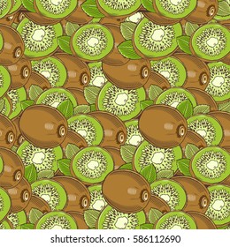 Vintage Kiwi Seamless Pattern