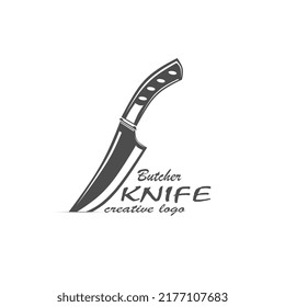 vintage knife logo, butcher logo vector