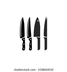 vintage knife logo design vector