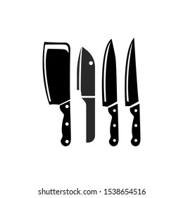 vintage knife logo design vector