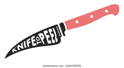 Vintage Knife to peel vector typography Object Illustration