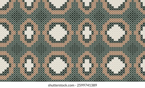 A vintage knitted fabric texture with a seamless heart pattern