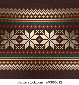 Vintage Knitted Pattern. Seamless Background