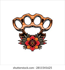 vintage knuckle tattoo vector