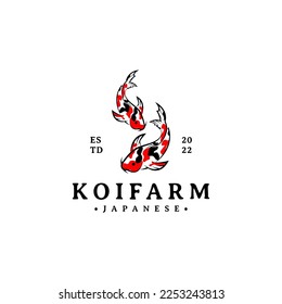 vintage koi farm logo design koi fish from japanese