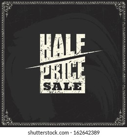vintage label agreement reduce value chalk writing text mark emblem on blackboard texture background template vintage label classical texture background scene edge sign employment old-fashioned origin