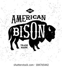 vintage label American Bison 