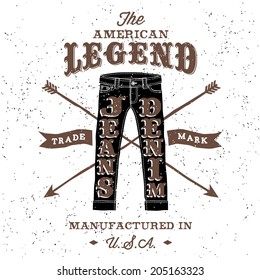 vintage label american legend (T-Shirt Print)