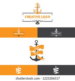 Vintage label with an anchor and slogan. Vector illustration.