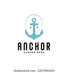 Vintage label with anchor and slogan, Vector illustration, simple shape for logo design, emblem, symbol, sign, badge, label, stamp, clothing t-shirt design