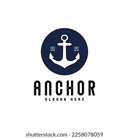 Vintage label with anchor and slogan, Vector illustration, simple shape for logo design, emblem, symbol, sign, badge, label, stamp, clothing t-shirt design
