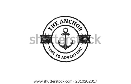 Vintage label with an anchor and slogan, Vector illustration