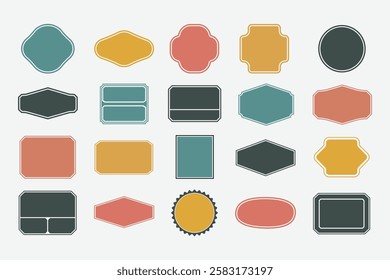 Vintage Label and Badge Collection. A Set of Colorful Vintage Label and Badge Shapes. Classic Vintage Labels Pack.