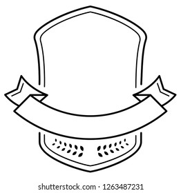 Vintage label, badge or emblem. Design element for logo, sign, frame, stamp, sticker or icon. Vector flat outline icon illustration isolated on white background.