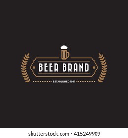 Vintage Label Badge Logo design vector elements template with ribbon shield frame.
Luxury Retro Classic style Logotype concept icon