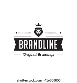 Vintage Label Badge Logo design vector elements template with ribbon shield frame.
Luxury Retro Classic style Logotype concept icon One color