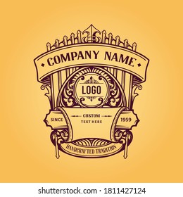 Diseño de logotipo retro premium para marca de etiqueta de época para cervecería y cervecería