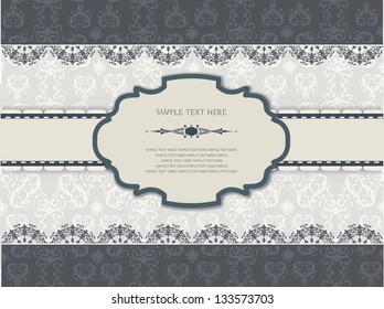 vintage label with baroque elements