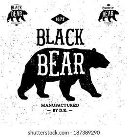 vintage label bear ( T-Shirt Print )