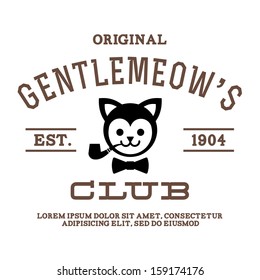 vintage label with cat (T-Shirt Print)