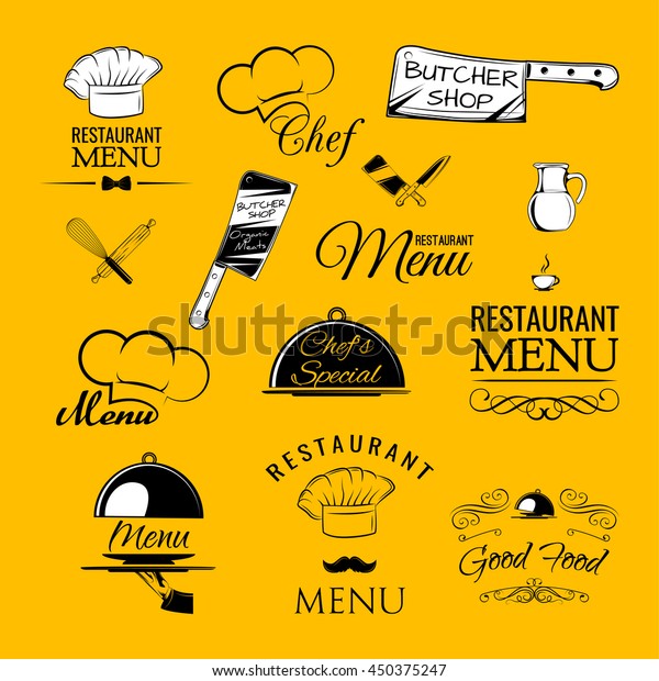 Vintage Label Chef Hat Restaurant Logo Stock Vector Royalty Free