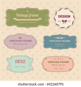 Vintage label collection.Decorative frame. Drawn by hand. Vector. Eps 10.