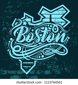 Vintage label concept print. Vector illustration design for t-shirt and printing.