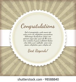  Vintage Label. Congratulations Card