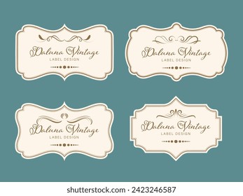 Kollektion von Vintage-Etiketten und Dekorrahmen Vektorgrafik