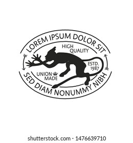 Vintage label Demon logo template. Vector illustration.