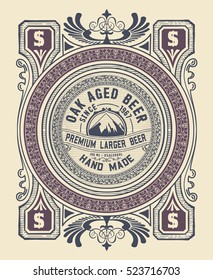 Vintage label design for beer and Wine label