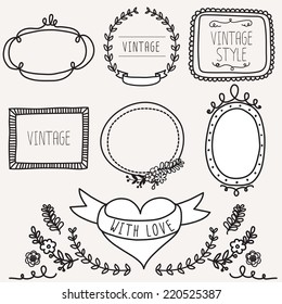 Vintage label design elements banners and ribbons