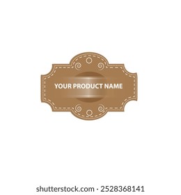 vintage label design illustration brown color 