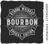 Vintage label design with lettering composition on dark background. T-shirt design. Raster copy.
