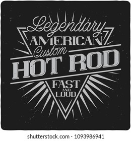 Vintage label design with lettering composition on dark background. T-shirt design.