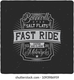 Vintage label design with lettering composition on dark background. T-shirt design.
