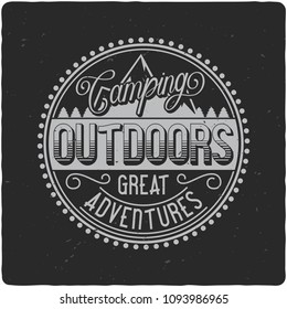 Vintage label design with lettering composition on dark background. T-shirt design.