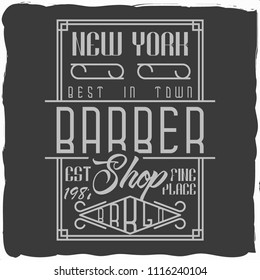 Vintage label design with lettering composition on dark background. T-shirt design.