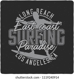 Vintage label design with lettering composition on dark background. T-shirt design.