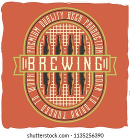Vintage label design with lettering composition on dark background. T-shirt design.