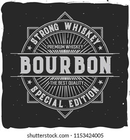 Vintage label design with lettering composition on dark background. T-shirt design. Raster copy.